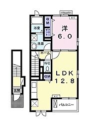 ウィステリア徳田 1LDKの間取図画像