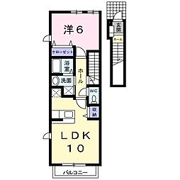 シンシア 1LDKの間取図画像