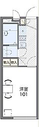 レオパレスワールド中和倉 1階1Kの間取り
