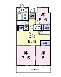 エステートピア小田原 3DKの間取図画像