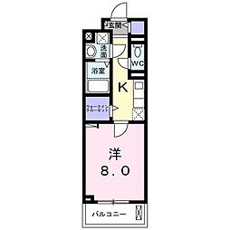 スプレッド与野 1Kの間取図画像