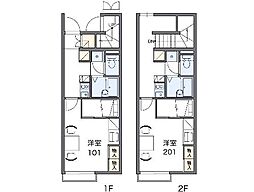 レオパレスNY2 1Kの間取図画像
