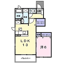 コートデイジーA 1LDKの間取図画像