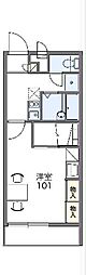 レオパレスクロスロード 1Kの間取図画像