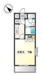 ジャルディニエールＡ 2階1Kの間取り