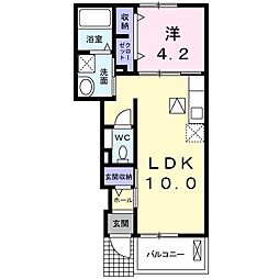 ミッドランドグレイス 1LDKの間取図画像