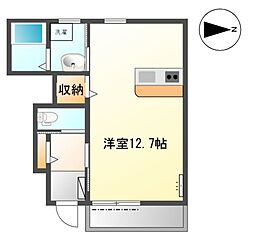 JR東海道本線 穂積駅 徒歩5分の賃貸アパート 1階ワンルームの間取り