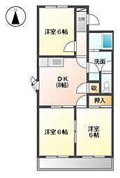 グレイスヴィラ 3DKの間取図画像