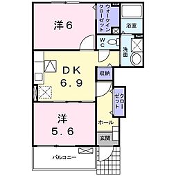 ブリッサA 2DKの間取図画像