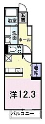ブリーズ ワンルームの間取図画像