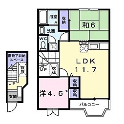 ア・ラ・モード 2LDKの間取図画像