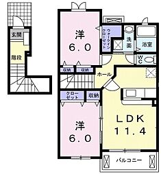 ポエム・アイC 2LDKの間取図画像