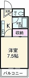 協和ビル 3階1Kの間取り