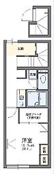 レオパレスフローラ松寺 1Kの間取図画像