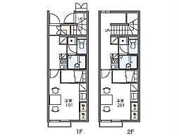 レオパレスなごみ 1Kの間取図画像