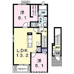 エルシェアート南風 2LDKの間取図画像
