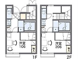 レオパレスＳａｉｌｉｎＧIII 2階1Kの間取り