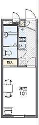 レオパレス檪 1Kの間取図画像