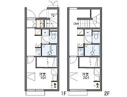 レオパレスコテナン上新井 1Kの間取図画像