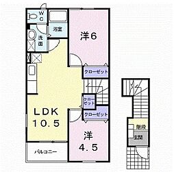 ピュア・サンフラワー 2LDKの間取図画像