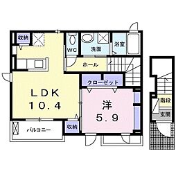 エスポワール 2階1LDKの間取り