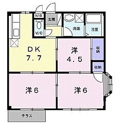 メープルファーム照山I 1階3DKの間取り