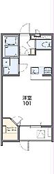 レオパレス天上野2 1Kの間取図画像