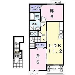 フォルシュ　ハイム　Ａ 2階2LDKの間取り