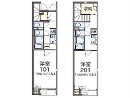 名古屋市営東山線 池下駅 徒歩9分の賃貸アパート 1階1Kの間取り