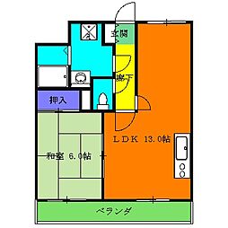 JR埼京線 南与野駅 バス5分 栄和下車 徒歩5分の賃貸マンション 1階1LDKの間取り