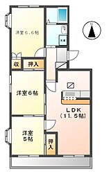 ガーデンリバティ 1階3LDKの間取り