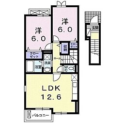 ソレイユ2 2LDKの間取図画像