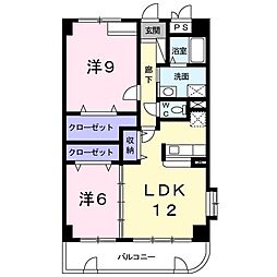 ソレイユドール 2LDKの間取図画像