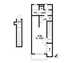 京急本線 大森町駅 徒歩18分の賃貸アパート 2階1Kの間取り