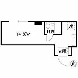 ダイヤモンドビル ワンルームの間取図画像