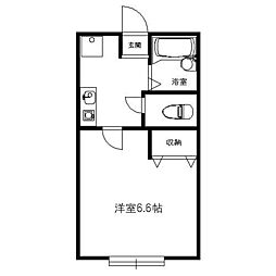 パステル戸越 1Kの間取図画像