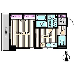 ブランネージュ 1Kの間取図画像