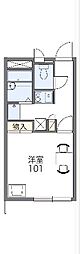 レオパレスコートデレモングラス 1Kの間取図画像