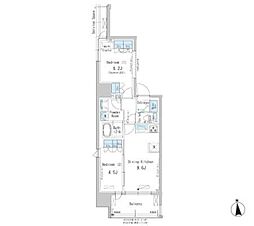 パークアクシス新御徒町Ｅａｓｔ 10階2DKの間取り