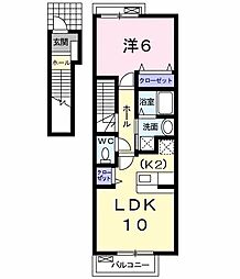 ラフレシール富士見 1LDKの間取図画像