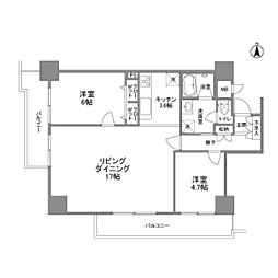 東京メトロ千代田線 綾瀬駅 徒歩3分の賃貸マンション 10階2LDKの間取り