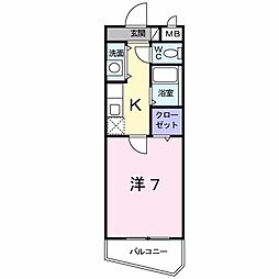 名古屋市営鶴舞線 御器所駅 徒歩7分の賃貸マンション 1階1Kの間取り