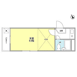シャンテ中井 3階1Kの間取り