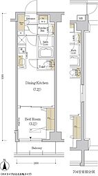都営新宿線 菊川駅 徒歩7分の賃貸マンション 7階1DKの間取り