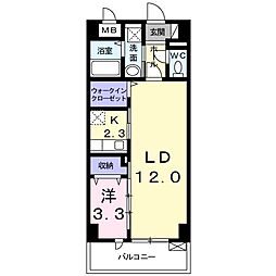 都営大江戸線 光が丘駅 徒歩10分の賃貸マンション 1階1LDKの間取り