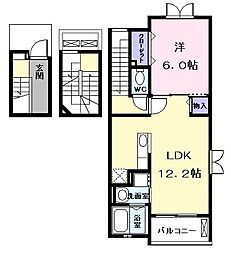 セレノカーサ3 1LDKの間取図画像