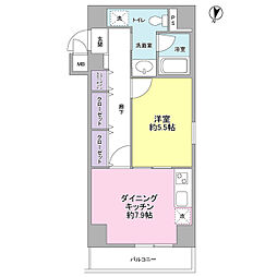 池之端加茂ビルＤ 7階1DKの間取り