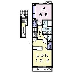 ハーモニーエム 1LDKの間取図画像