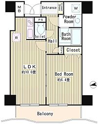 東京メトロ南北線 白金高輪駅 徒歩11分の賃貸マンション 6階1LDKの間取り