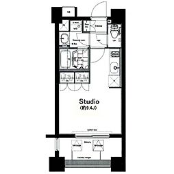 都営大江戸線 赤羽橋駅 徒歩4分の賃貸マンション 6階ワンルームの間取り